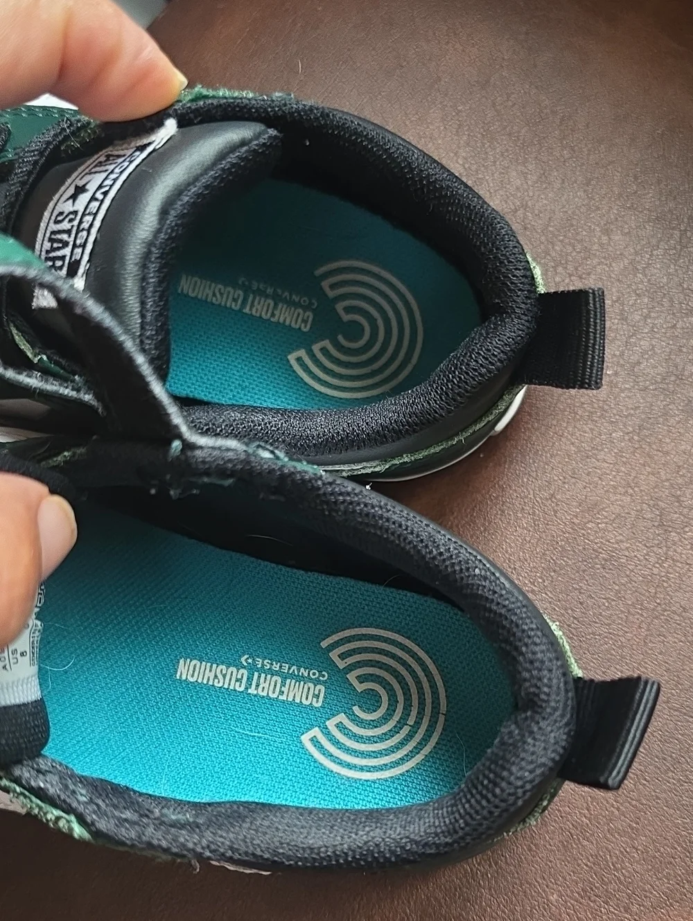 Converse Kids Low-Top Sneakers in Green, Black & White